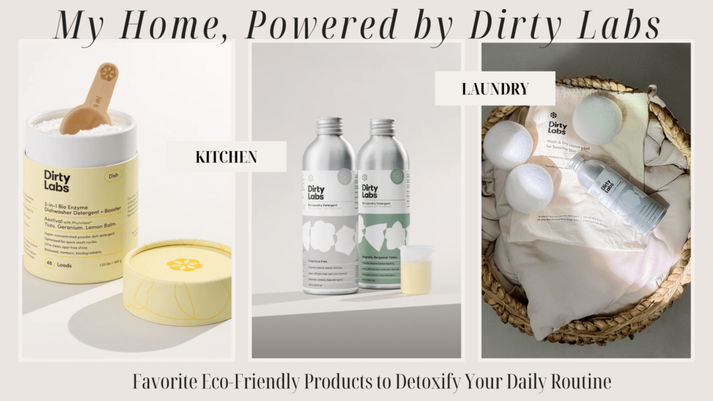 Eco-friendly laundry and kitchen cleaning products for a sustainable home.