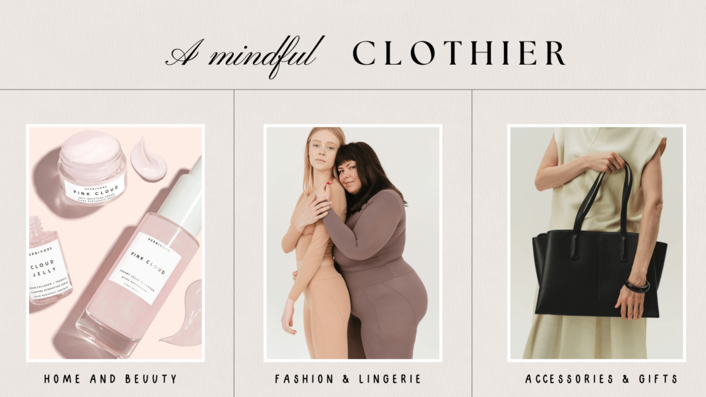 A sustainable fashion brands online store "A Mindful Clothier"