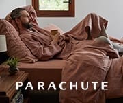 Parachute Organic Parachute organic linen bedding set in a serene bedroom, showcasing soft textures and elegant natural colors for a luxurious sleep experience