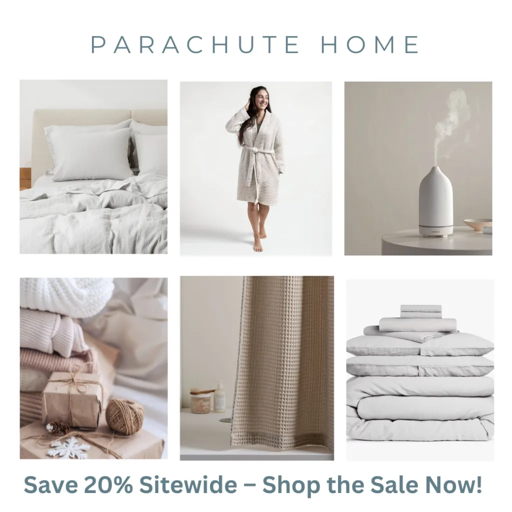 Parachute luxury bed linens, bathrobes, and towels – 20% off storewide sale